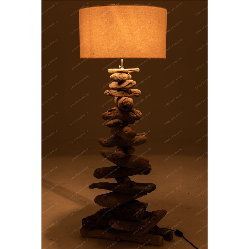 LAMPE MIT SCHIRM DRIFTWOOD NATUR/BEIGE MITTEL