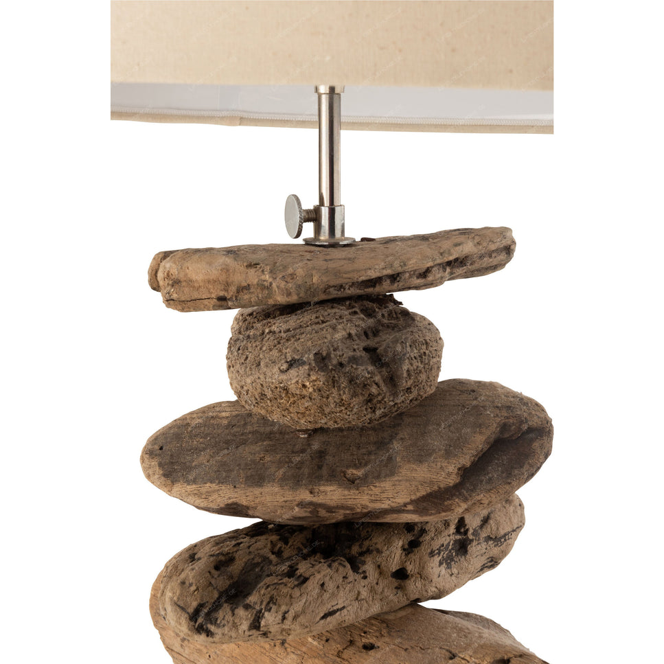 LAMPE MIT SCHIRM DRIFTWOOD NATUR/BEIGE MITTEL