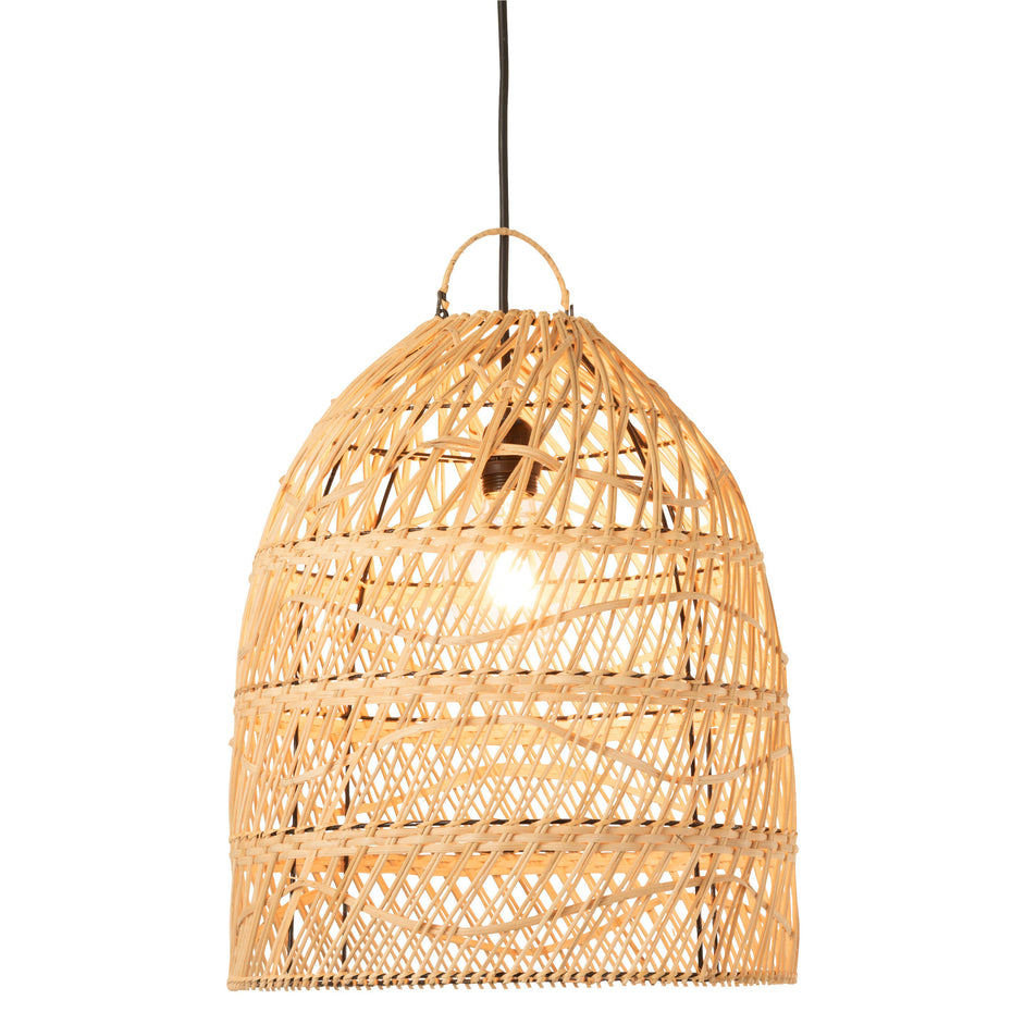 LAMPENSCHIRM WELLEN RATTAN NATUR