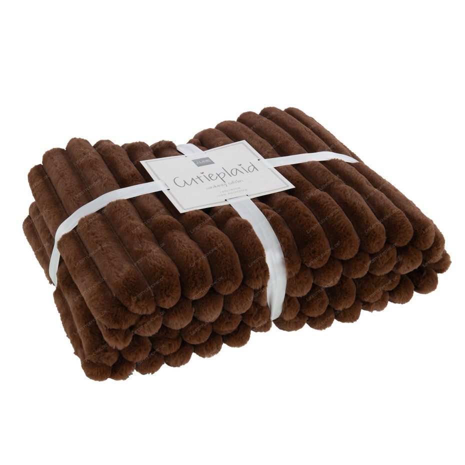 Decke Corduroy aus Polyester, schokolade
