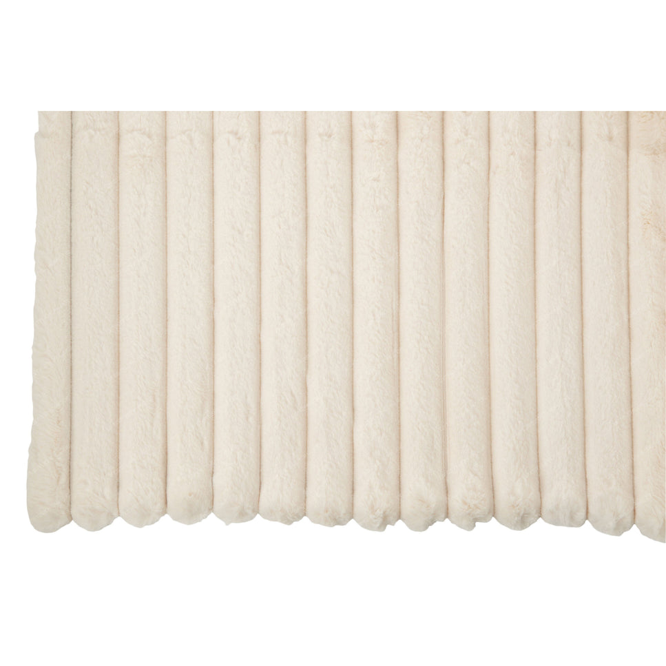 Decke aus Corduroy, Polyester, Creme