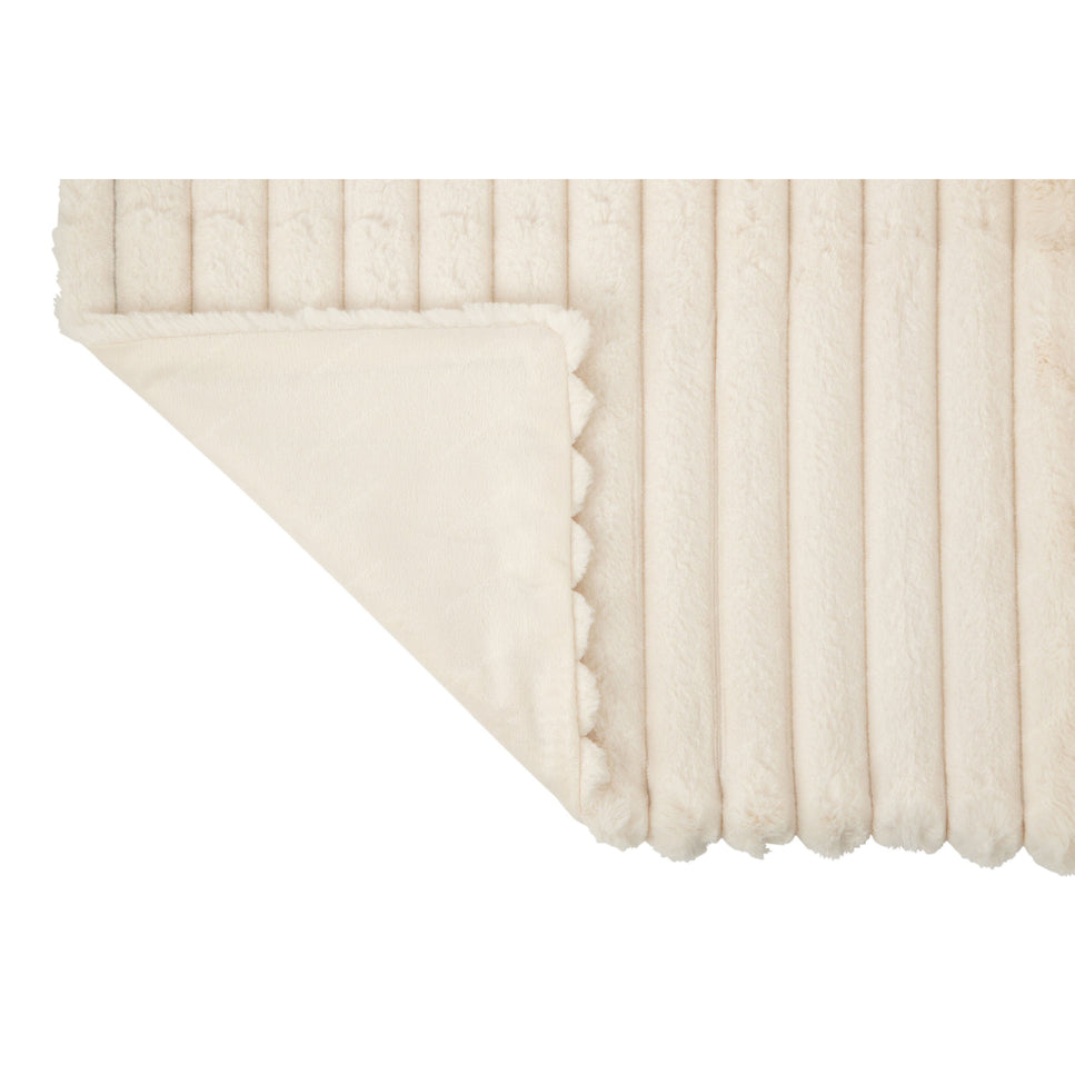 Decke aus Corduroy, Polyester, Creme