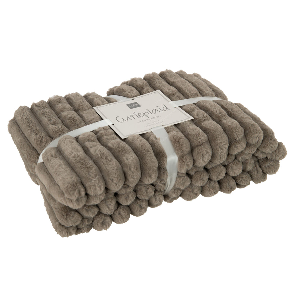 Decke aus Corduroy, Polyester, Grau
