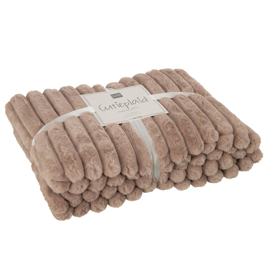 Decke Corduroy aus Polyester, pudergrau