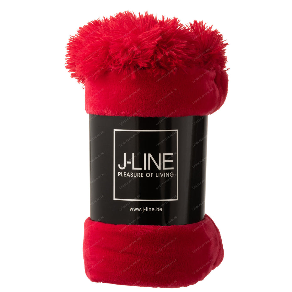 Decke PomPom aus Polyester, Fuchsia