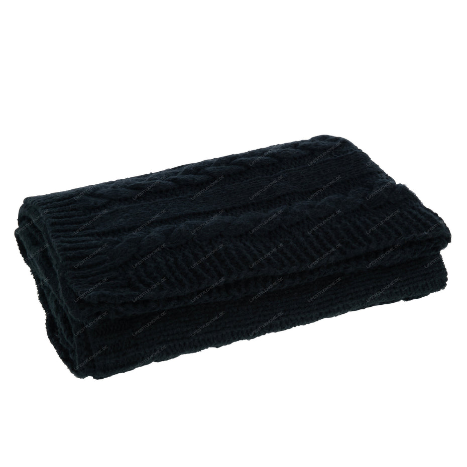 Decke Twist aus Polyester, Schwarz