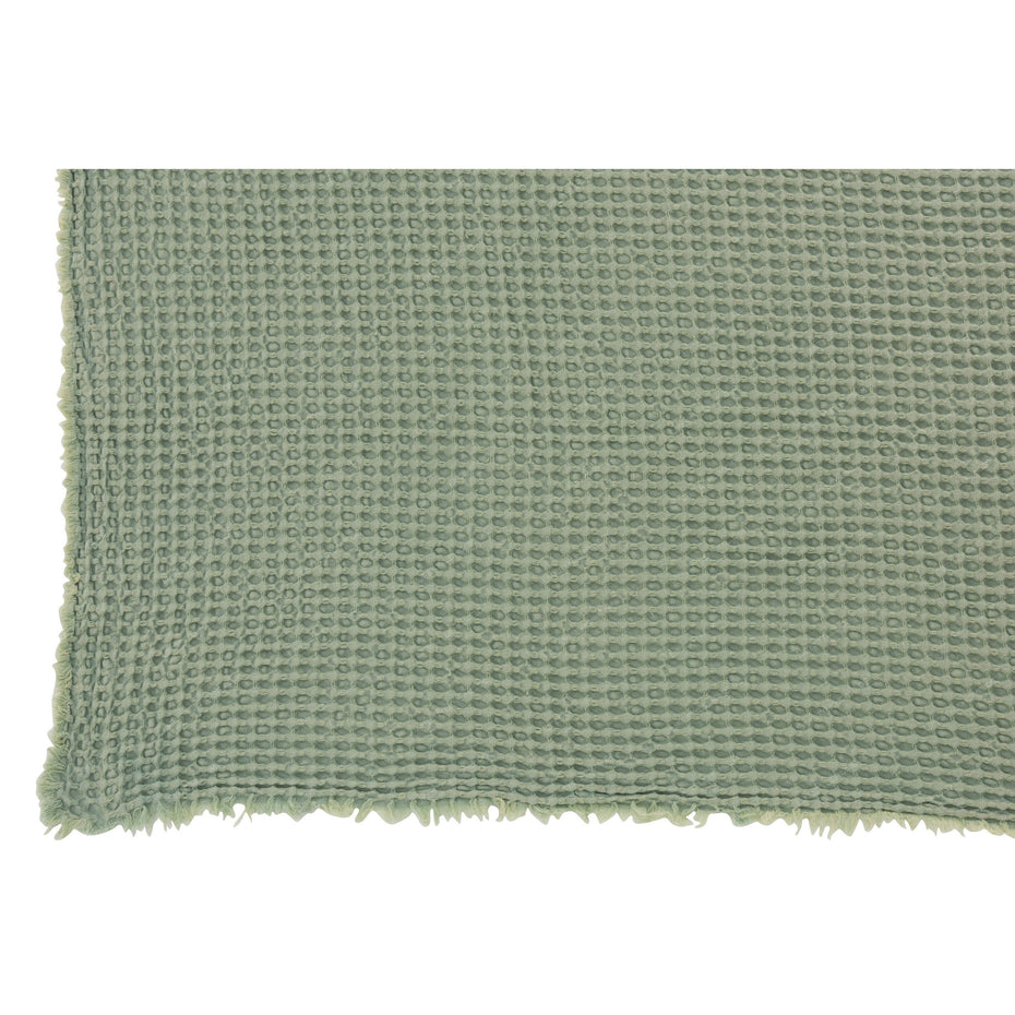 Decke mit Waffelmuster, Baumwolle, Hellgrün