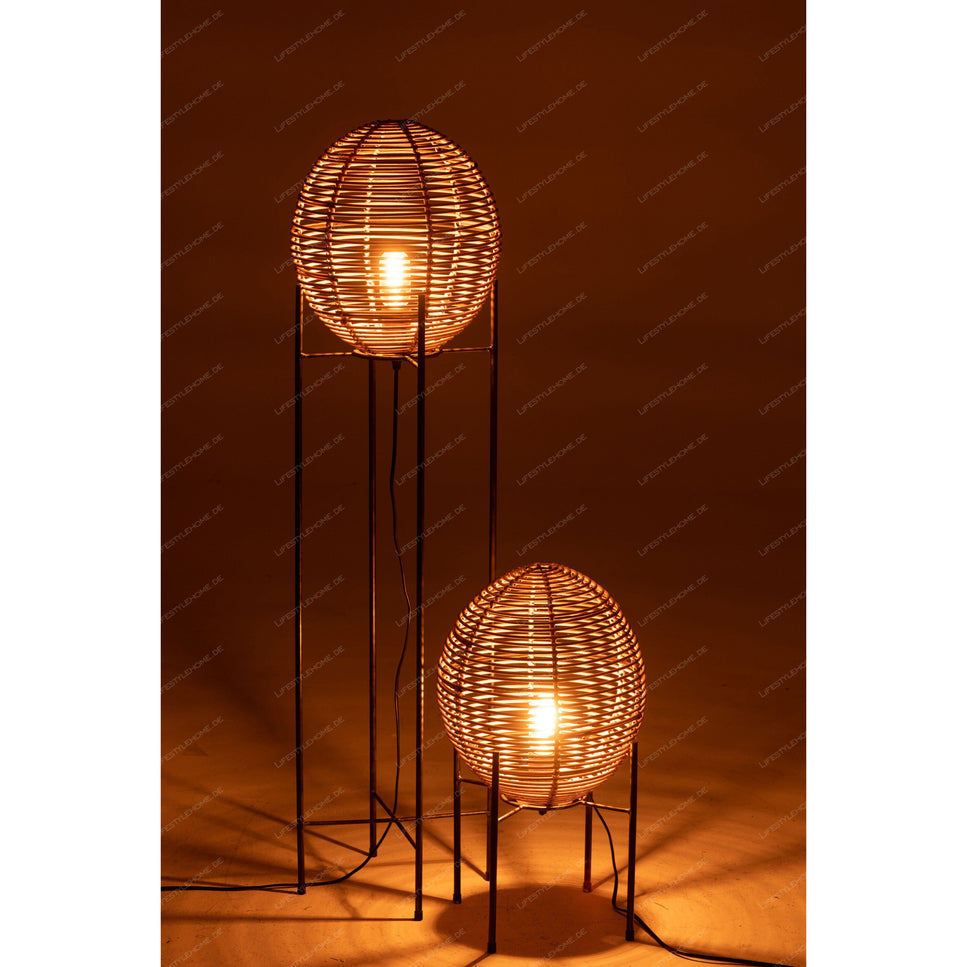 STANDLAMPE FÜR METALL/RATTAN NATUR