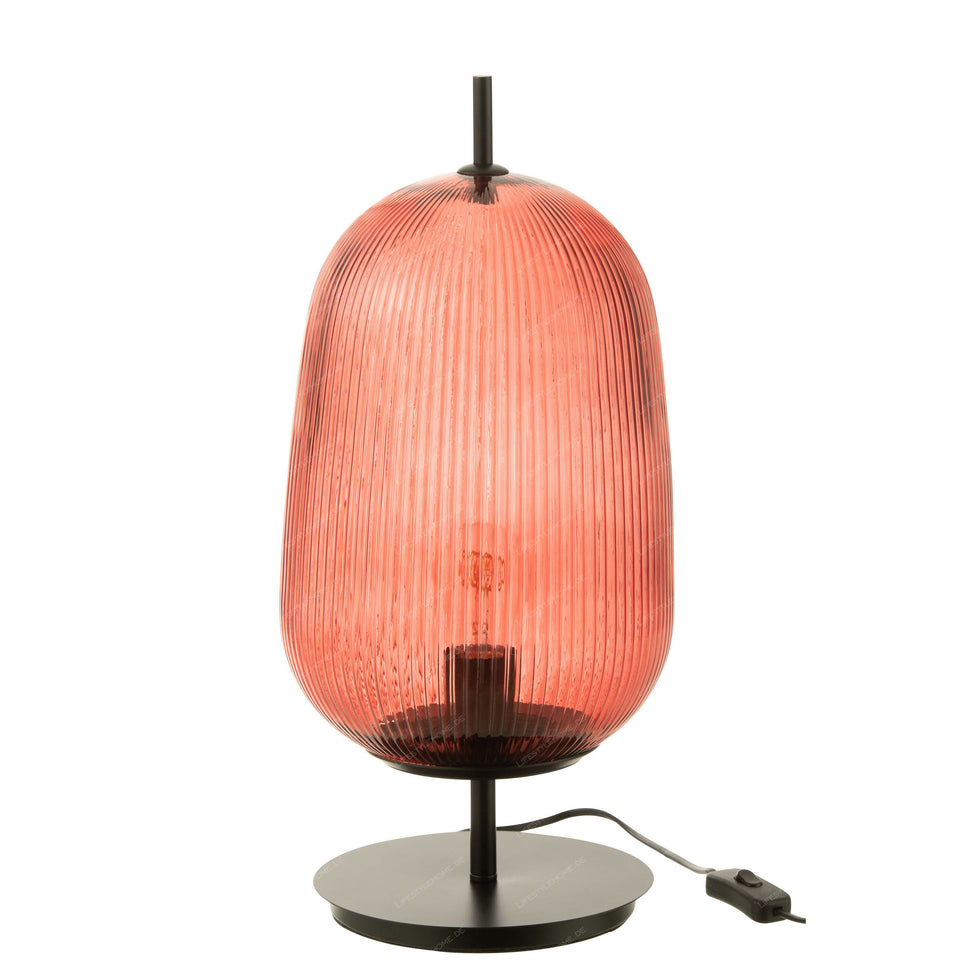 TISCHLAMPE OASIS GLAS ROT GROSS